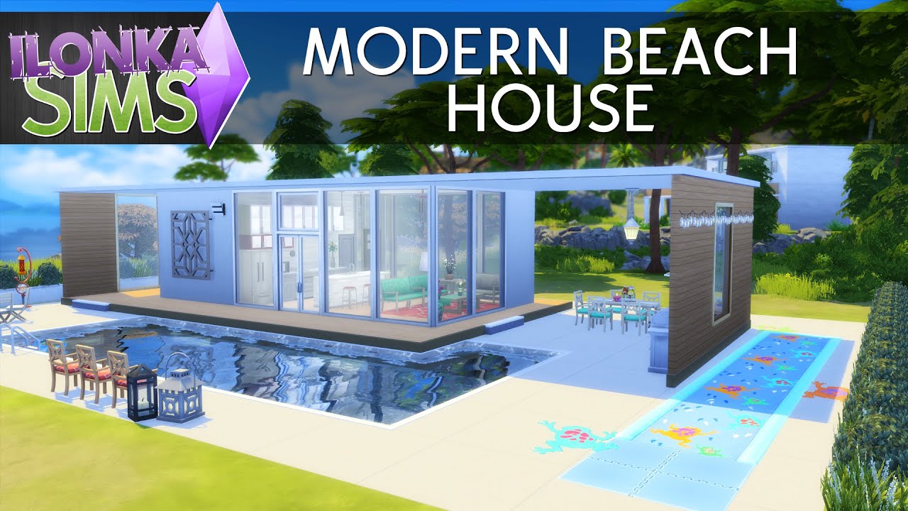 The Sims 4 Speed Build - Modern Beach House - YouTube
