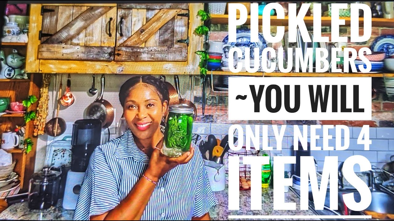 Pickling 🥒 My first JAR of CUCUMBERS ~ ONLY *4* ITEMS . VINEGAR, SALT ,DiLL ,GARLIC  🧄