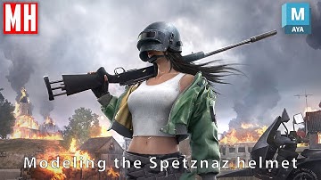Modeling the PUBG Spetznaz helmet from BATTLEGROUNDS Part #1 of 3 ( 4K video )