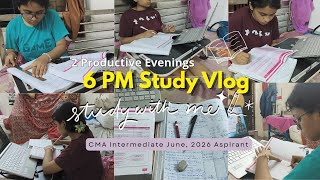 5+hours Productive Study Vlog || CMA Inter 2026 Exam Preparation 🎀🎧📝 ||