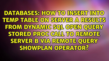 How to insert into temp table on Server A results from dynamic SQL open query stored proc call...