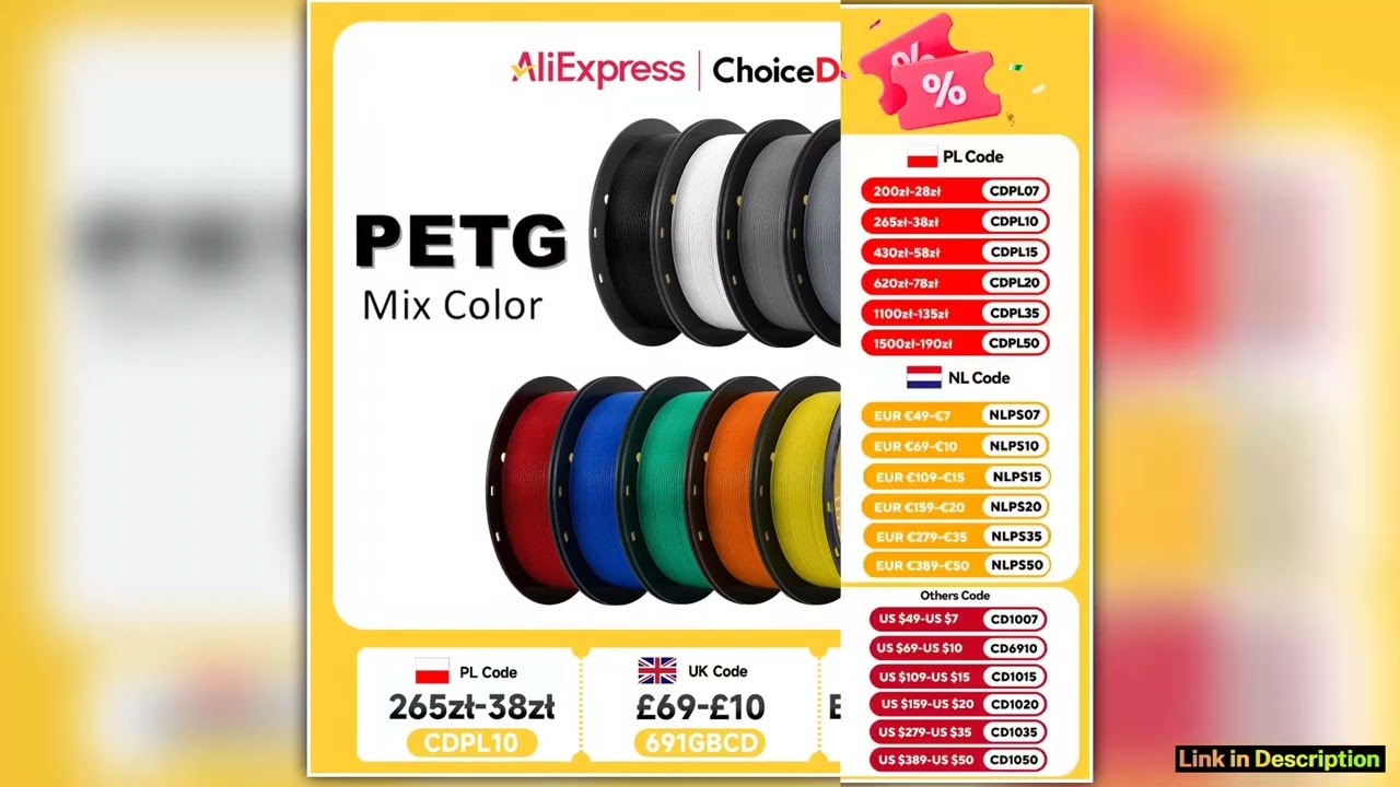 KINGROON PETG 3D Printer Filament 175mm 5KG 10KG Mix Color 3D Printing Material 1kgroll petg