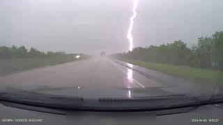 2024 04 08 After Eclipse Drive Home Lightning Strike