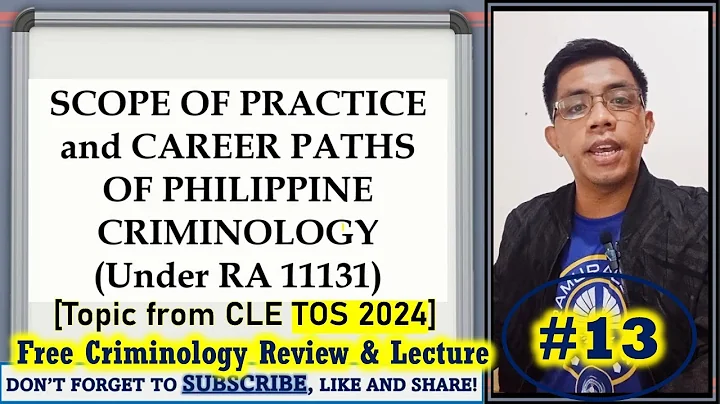 (TOS Topic) SCOPE OF CRIMINOLOGY AND CAREER PATHS | Criminology Review & Lecture #13