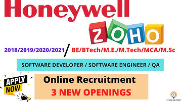 HONEYWELL | ZOHO Off Campus Drive for 2018/2019/2020/2021 Batch Graduates | Off Campus Jobs
