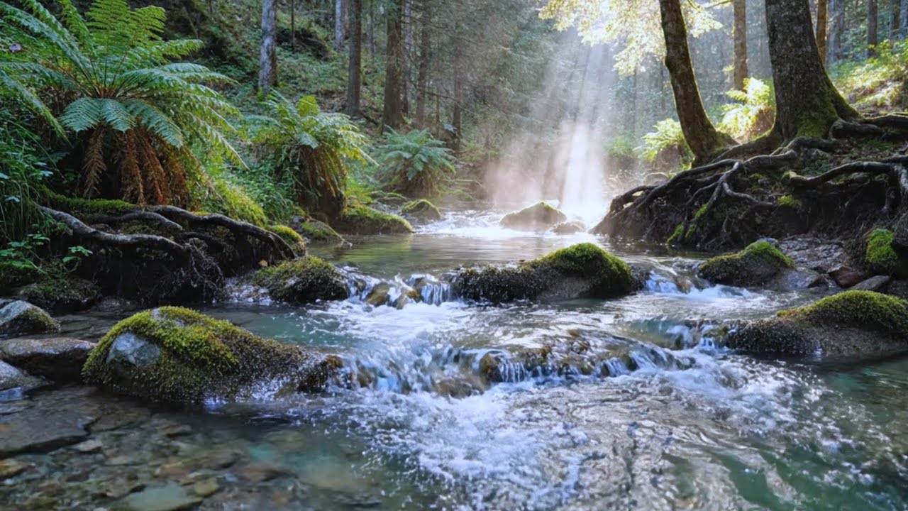 Forest River Ambience with Gentle Birds | Natural Sounds for Sleep, Focus, and Calm Evening Time