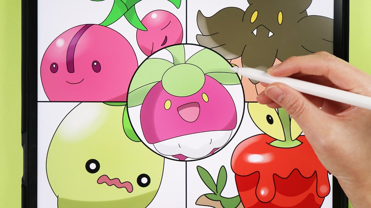 Pokemon Menu Draw How To Draw pokemon - Fruit Pokémon / easy drawing, satisfying Videos ...