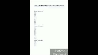 Latest APEX NIH Stroke Scale Group A Patient 16Complete video