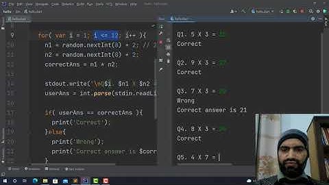 34. Dart Programming Language | Creating a random number multiplication game in Dart | Urdu/Hindi