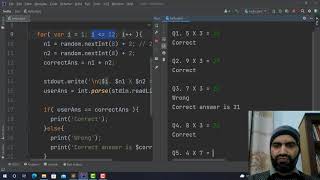 34. Dart Programming Language | Creating a random number multiplication game in Dart | Urdu/Hindi