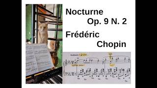 Nocturne Op. 9, No. 2 (1832), by F. Chopin (1810–1849), solo piano piece