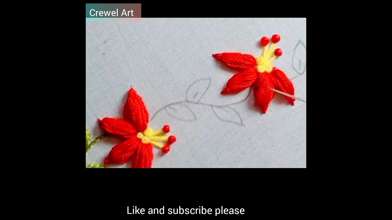 Super easy flower embroidery using safety pin 