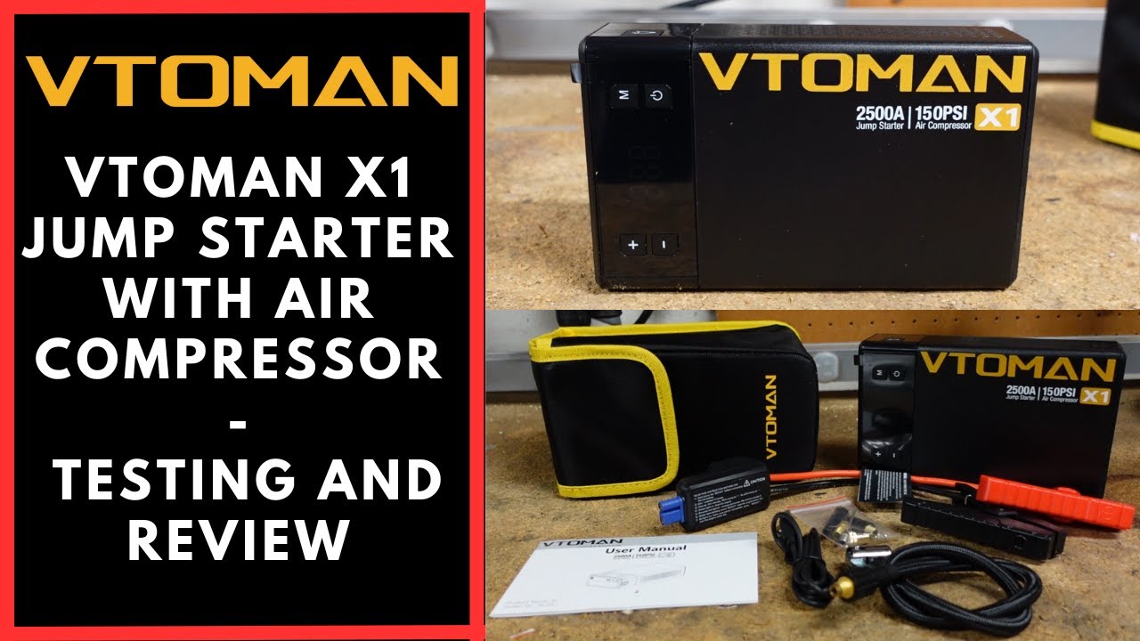 VTOMAN X1 Jump Starter with Air Compressor, 2500A Italy