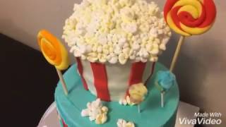 How To Make Popcorn out of Marshmallows for Decorating Cakes Tutorial