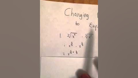 Changing Radical Notation into Exponential Notation Week 4