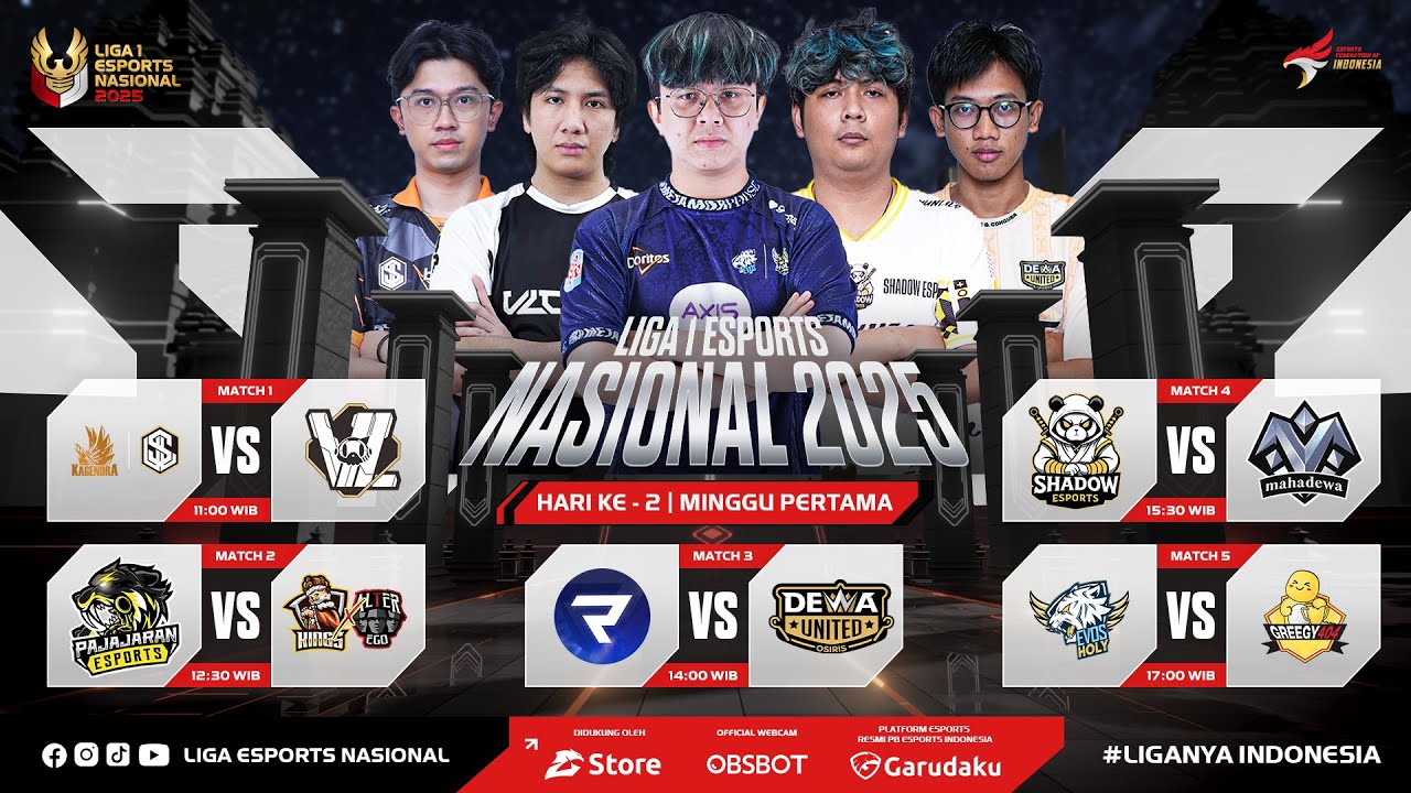 LIGA 1 ESPORTS NASIONAL 2025 - HARI KEDUA MINGGU PERTAMA - YouTube