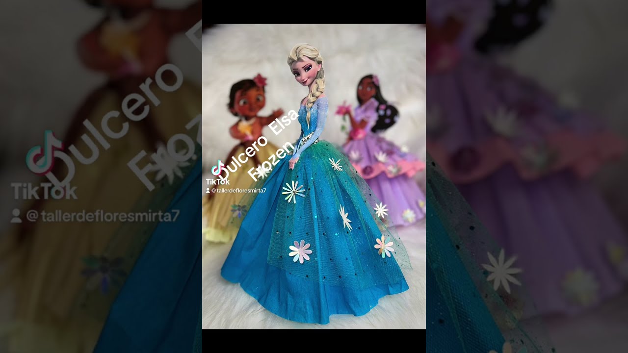Dulcero Frozen Elsa papel crepe vaso desechable