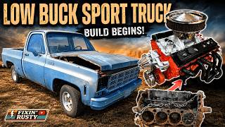 Can We Build a LOW BUCK Sport Truck From This Rusty Squarebody? | Junk 350 Rebuild!