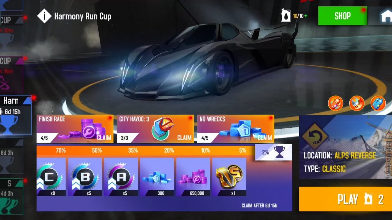 モルトVERSUS ギャイア Free S Class Key 🗝️ Asphalt 8 Harmony Run Cup & Gauntlet