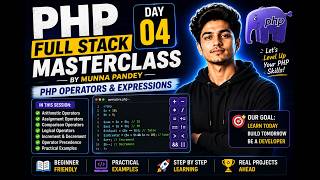 PHP Full Stack Masterclass Day 4 | PHP Operators & Expressions | PHP Tutorial for Beginners