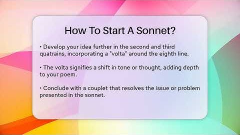 How To Start A Sonnet? - Tales And Texts