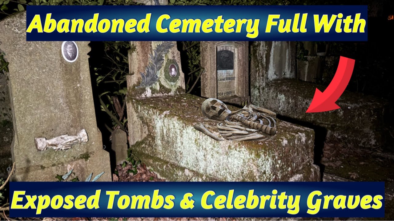 This Cemetery Is Completely Abandoned With Derelict Tombs, Exposed Human Remains & Celebrity Graves!