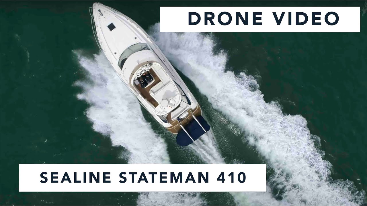 Sealine Stateman 410 - Drone video of boat for Sale in the Solent - Filmed in 4k DJI