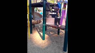 funny monkey bar fail (skip at the last minute
