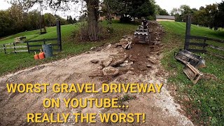 concrete gone wrong-mixed in with gravel driveway for traction