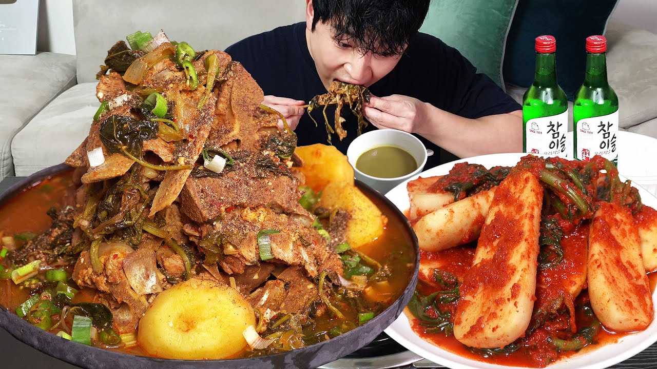 Суп из свиных позвоночников (Камджатанг) Это действительно вкусно MUKBANG REALSOUND ASMR EATINGSHOW!