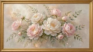 Soft Blush Peonies Watercolor Painting | Dreamy Floral Art | Elegant TV Background 4K screenshot 2