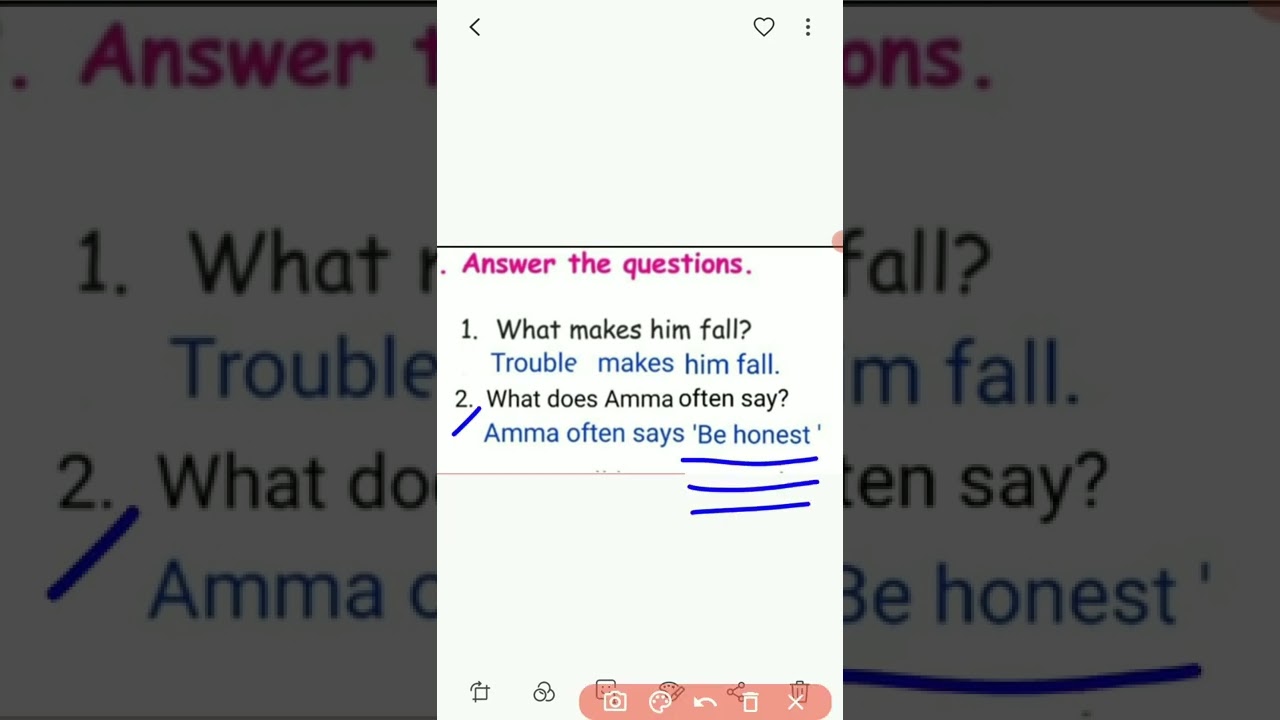 Be Honest Poem (book-back exercises - pg.no.72)