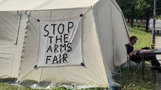 Assange event at arms fair #DSEI #London