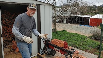 When the Boss 7 ton Electric Log Splitter gets stopped by hard wood