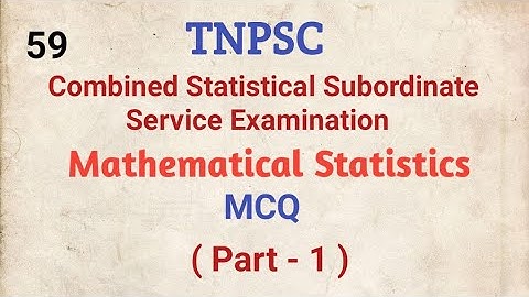 TNPSC, Combined Statistical Subordinate Service Examinations, Mathematical Statistics