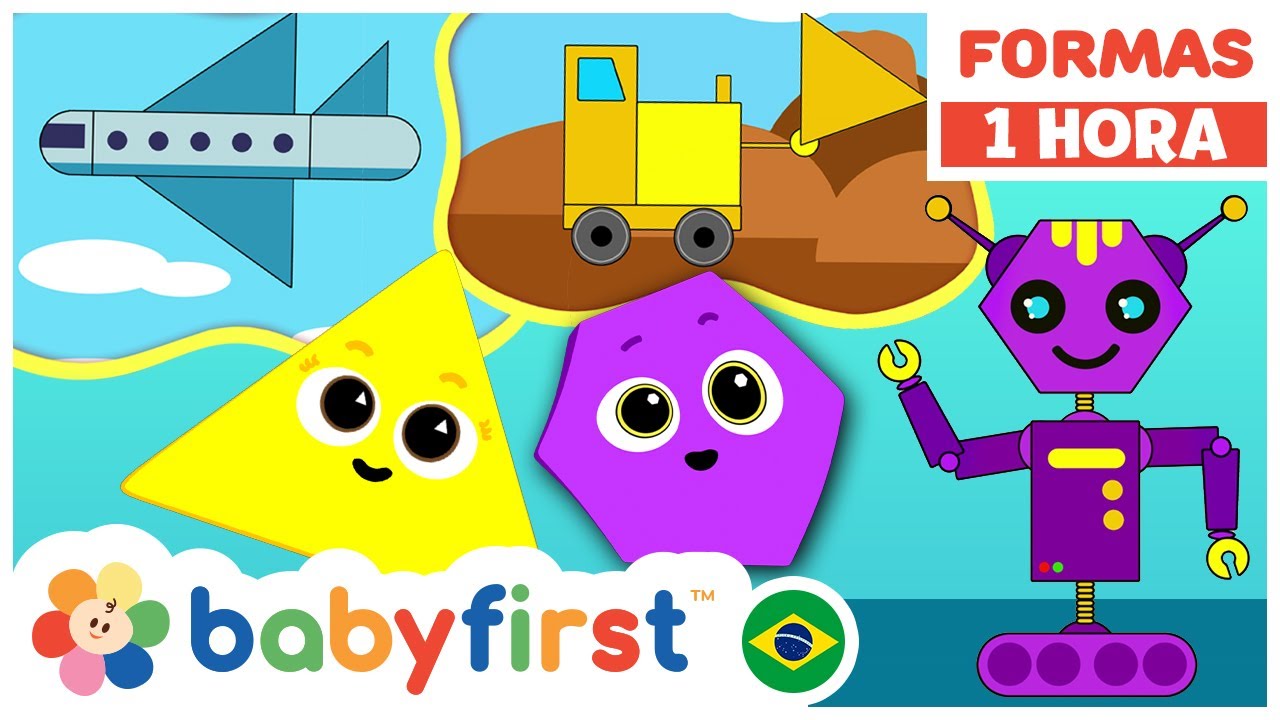 Aprendendo Cores e Formas com Escola das formas | Desenhos Educativos | 1 Hora | Baby First Brasil