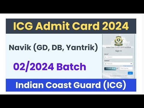 Indian Coast Guard ADMIT CARD 2024 