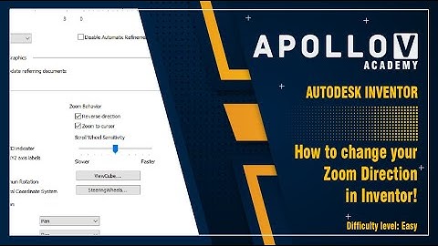 How to change the Zoom Direction inside of inventor