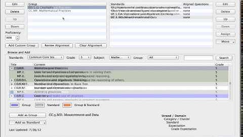 Aligning Standards to Test Questions in the MAC version of DataLink Connect