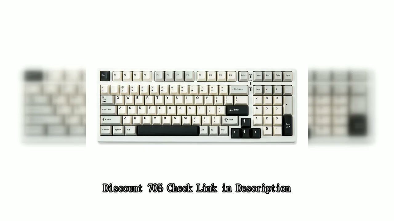 YUNZII YZ98 White Full Size Mechanical Gaming Keyboard, Vintage 99 Keys Hot Swap Gasket 98% Layout W
