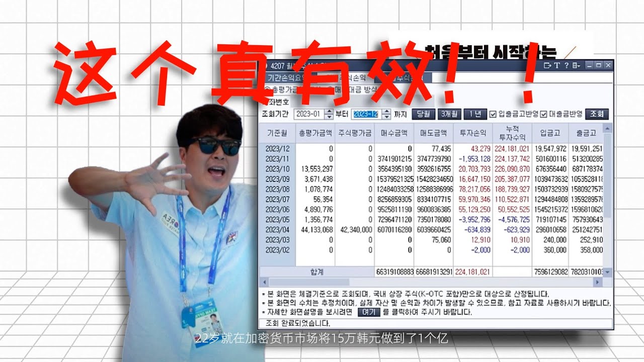 韩国MZ世代最会交易的人，将15万韩元做到10亿韩元（相当于100美元做到72万美元），他说“出现这个信号一定要买，它将上升到最后！！ #交易策略  #대왕개미 홍인기 #홍인기