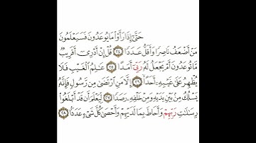 سورة الجن 6 القسم السادس تكرار كيفي من .. حتى إذا رأوا ما يوعدون فسيعلمون .. إلى.. وأحصى كل شيء عددا