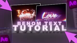 HOW TO: Make Benom Texts In After Effects!