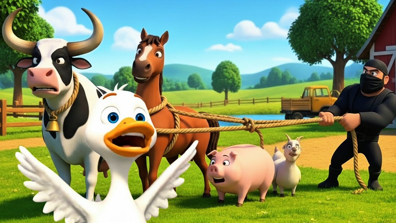 "Thieves Steal All Animals from Old MacDonald’s Farm 😱🚜 | Kids 3D Cartoon Story 🐄🐓"