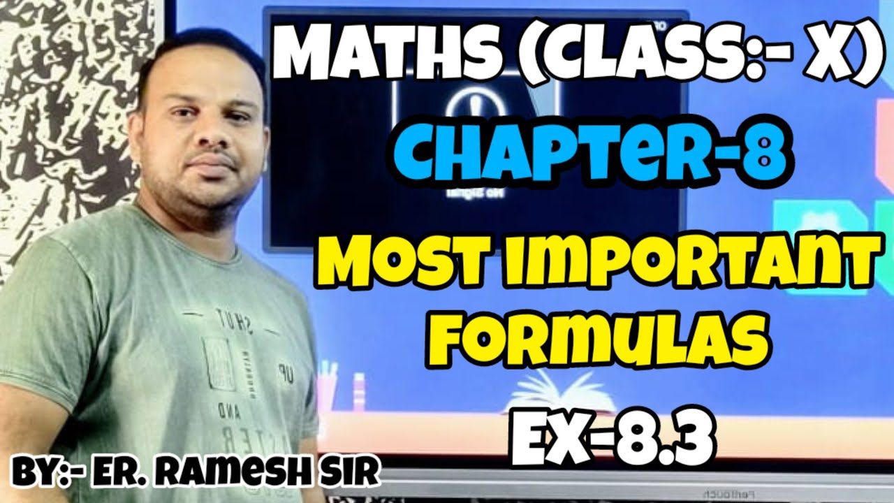 Class 10 Maths Chapter 8 | Excercise 8.3| Most Important Formulas - YouTube