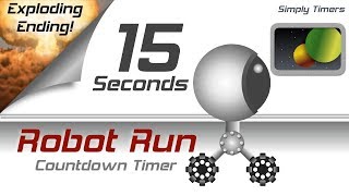 15 sec racing robot countdown timer with exploding ending