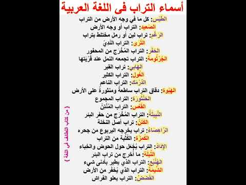 أسماء التراب في اللغة العربية 