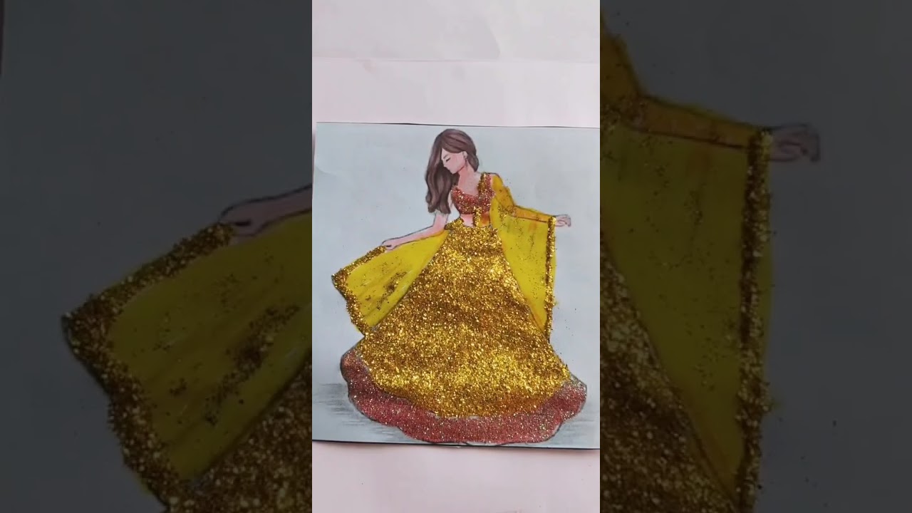 Girl glitter dress fashion design✨💃