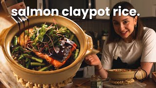 One Pot MEAL Salmon Claypot Rice!