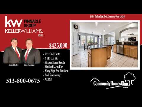 4 Bed 3.5 Home for Sale 1494 Shaker Run Blvd, Lebanon, OH home video tour